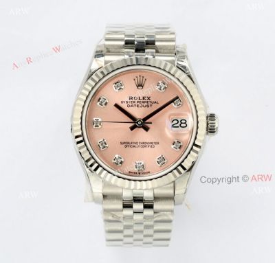 Rolex Oyster Perpetual Datejust 31 Salmon Face with diamonds Swiss Super Clone Watch